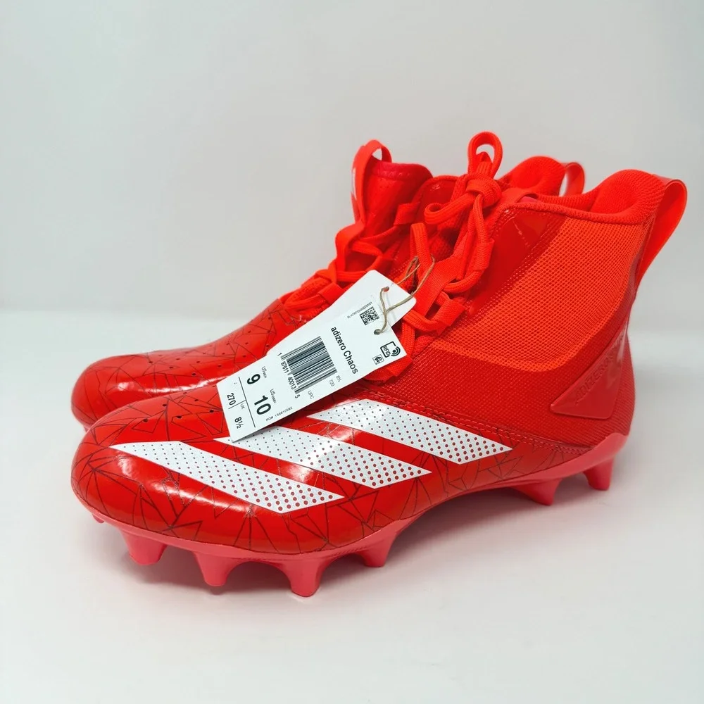 Adidas‎ Adizero Chaos Mens Size 9 Football Cleats Red White IF9717 NEW